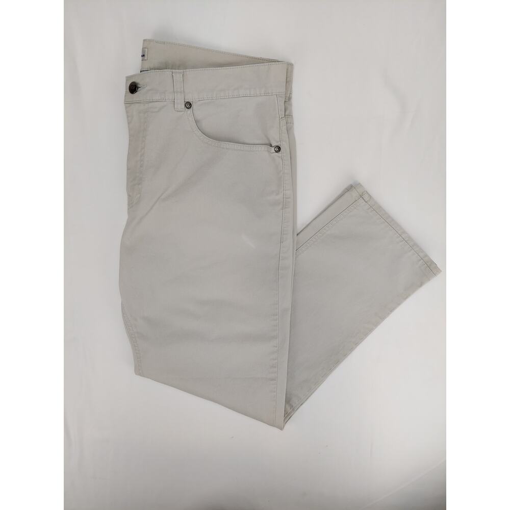Peter Millar Soft Touch Twill 5-Pocket Light Gray Chino Pant Me0B47 Size 36x27